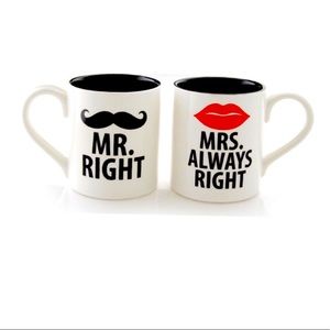 Mr. Right & Mrs. Always Right Cup Set! 🖤❤️